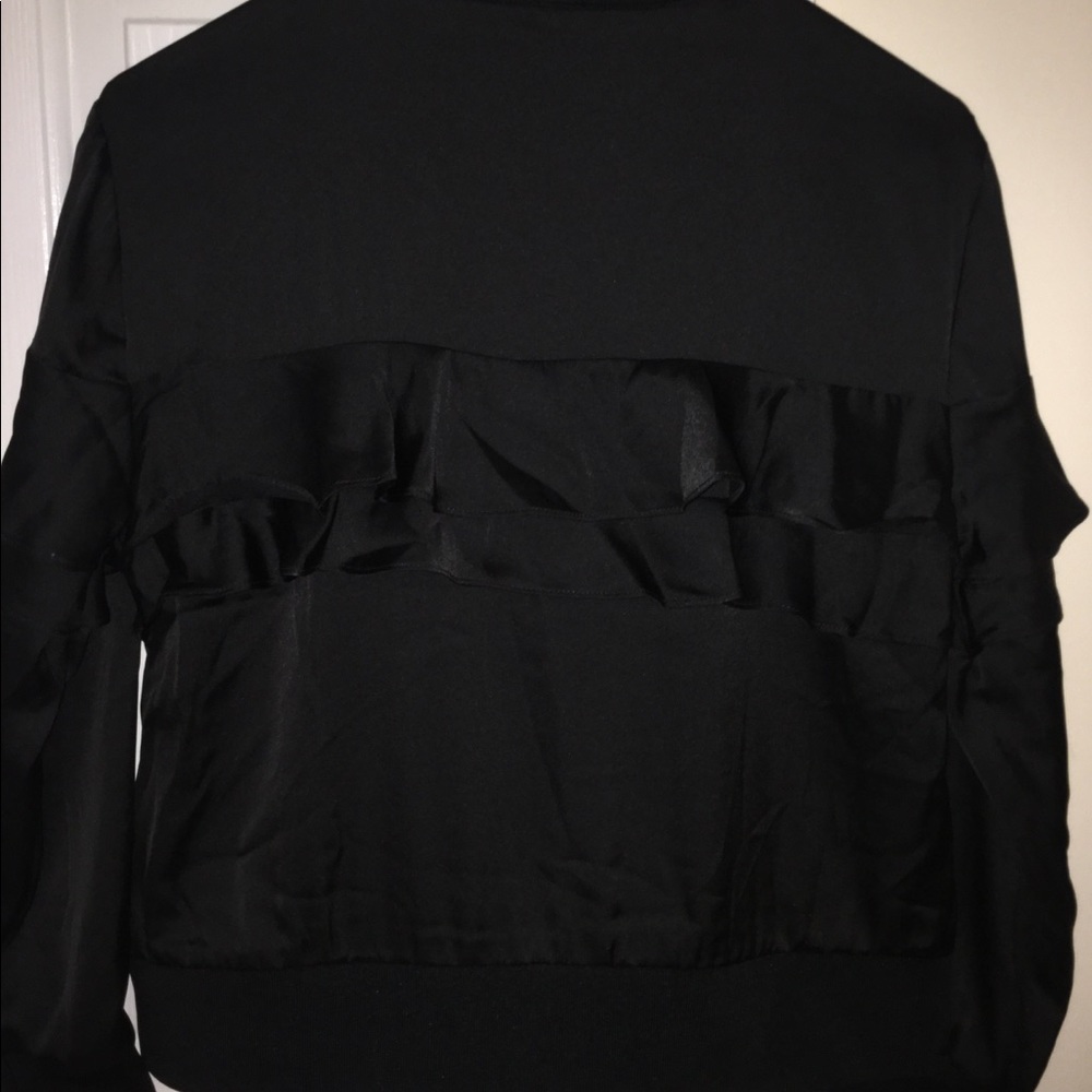 Express Petite Ruffle Bomber Jacket - Picture 4 of 5